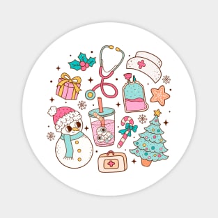 Retro Nurse Christmas 2023 Magnet